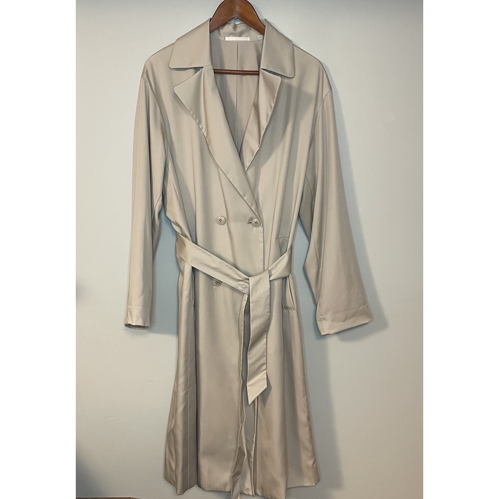 Uniqlo Trench‎ Coat Beige Size L Outerwear Lined